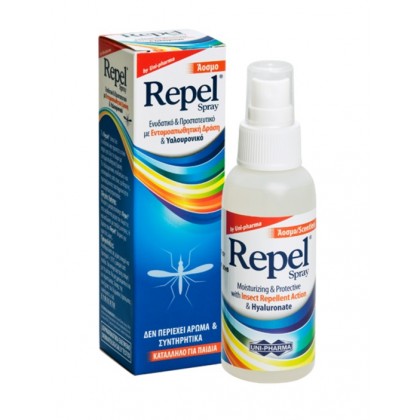 Repel Spray άοσμο εντομοαπωθητικό με υαλουρονικό 100ml